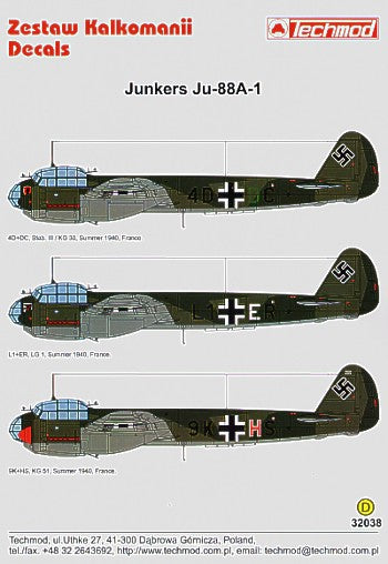 Techmod TM32038 1:32 Junkers Ju-88A-1