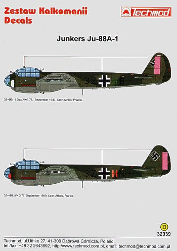 Techmod TM32039 1:32 Junkers Ju-88A-1