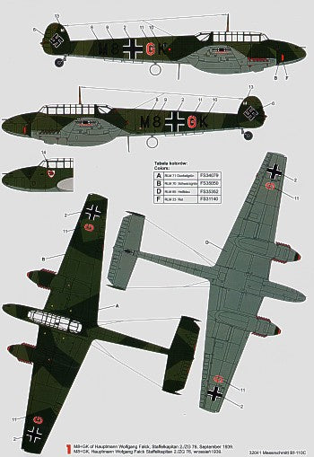 Techmod TM32041 1:32 Messerschmitt Bf-110C
