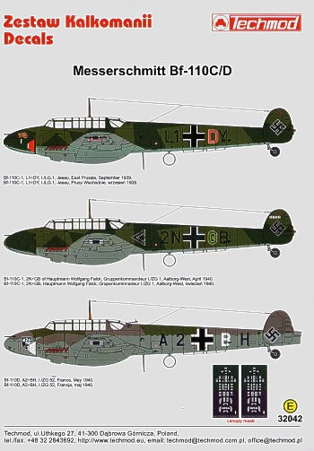 Techmod TM32042 1:32 Messerschmitt Bf-110C/Bf-110D
