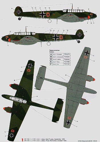 Techmod TM32042 1:32 Messerschmitt Bf-110C/Bf-110D