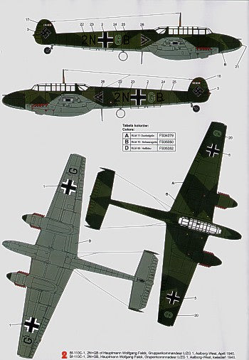 Techmod TM32042 1:32 Messerschmitt Bf-110C/Bf-110D