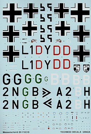 Techmod TM32042 1:32 Messerschmitt Bf-110C/Bf-110D