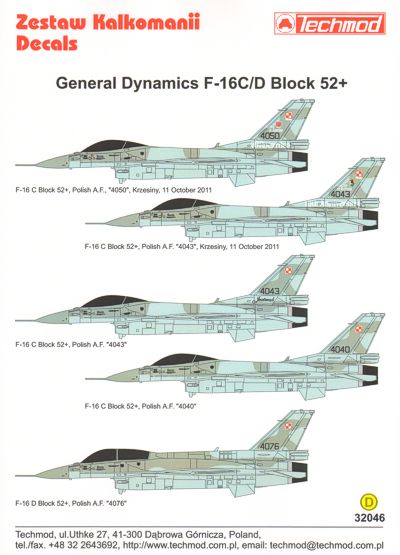 Techmod TM32046BT 1:32 Lockheed-Martin F-16C/F-16D Block 52+ Polish Air Force