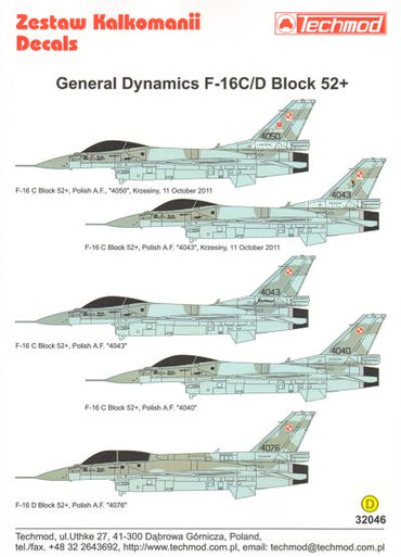 Techmod TM32046BT 1:32 Lockheed-Martin F-16C/F-16D Block 52+ Polish Air Force