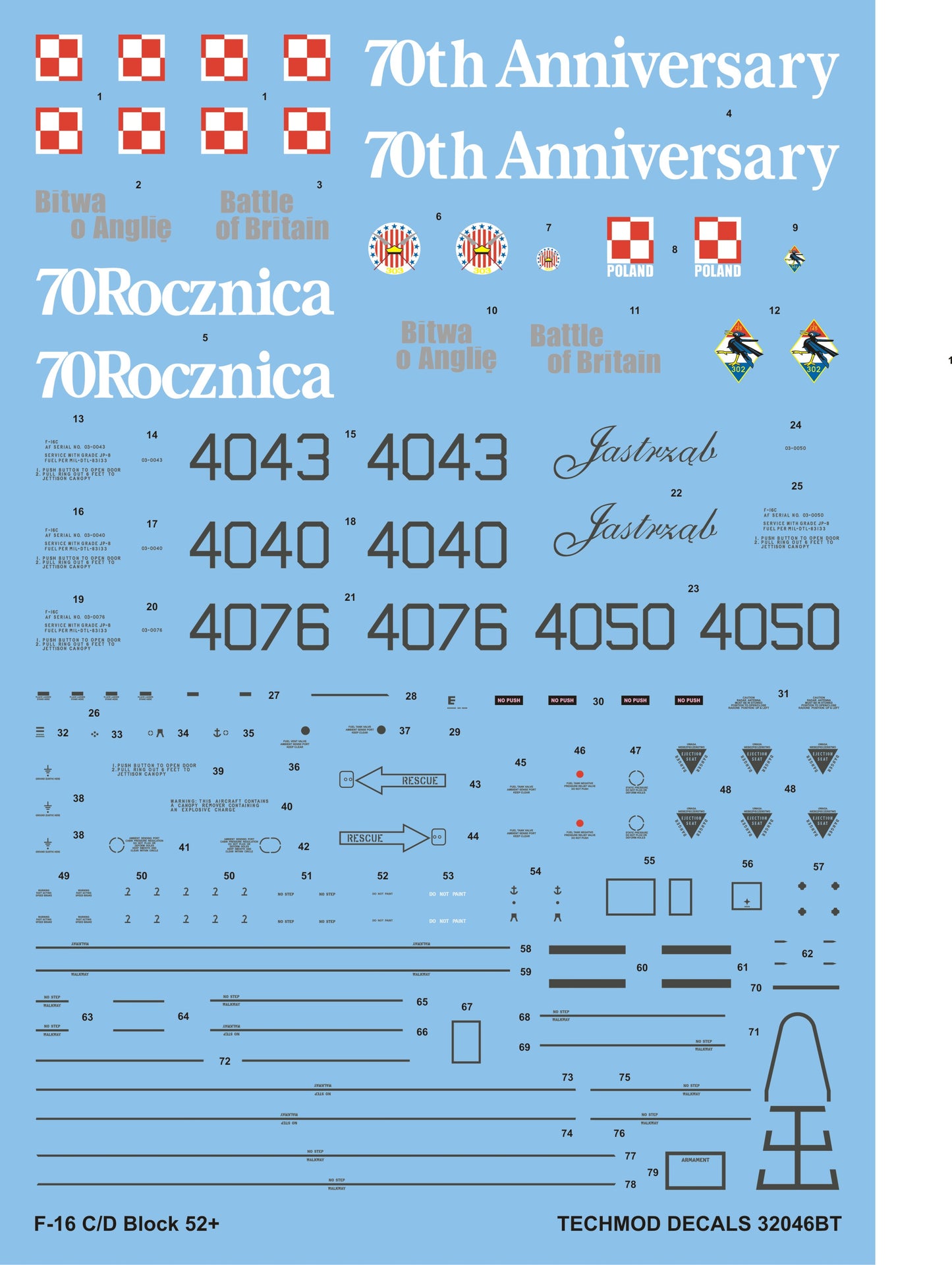 Techmod TM32046BT 1:32 Lockheed-Martin F-16C/F-16D Block 52+ Polish Air Force
