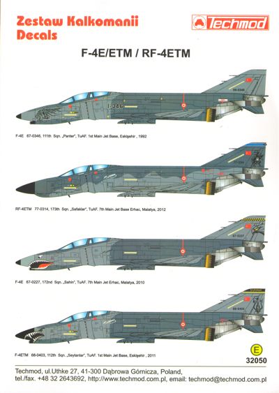 Techmod TM32050 1:32 McDonnell F-4E/ETM RF-4E/ETM Phantom II Turkish Air Force