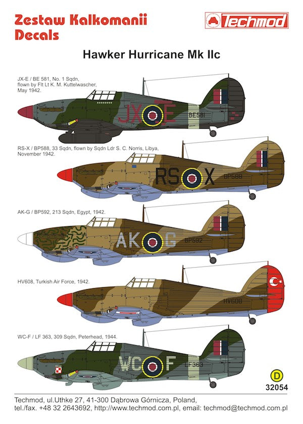 Techmod TM32054 1:32 Hawker Hurricane Mk.IIC