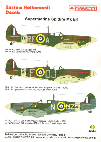 Techmod TM32056 1:32 Supermarine Spitfire Mk.I/Mk.IIb