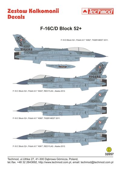 Techmod TM32057 1:32 Lockheed-Martin F-16C/F-16D Block 52+
