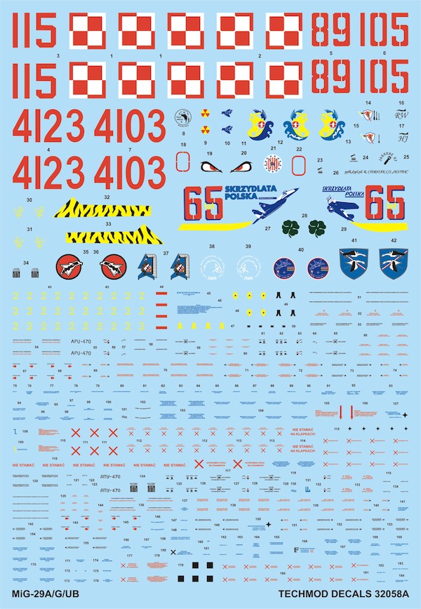 Techmod TM32058 1:32 Mikoyan MiG-29A/MiG-29G/MiG-29UB