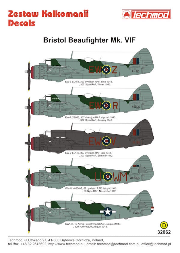Techmod TM32062 1:32 Bristol Beaufighter Mk.VIF