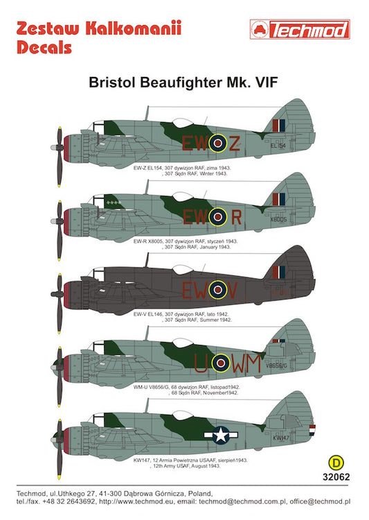Techmod TM32062 1:32 Bristol Beaufighter Mk.VIF