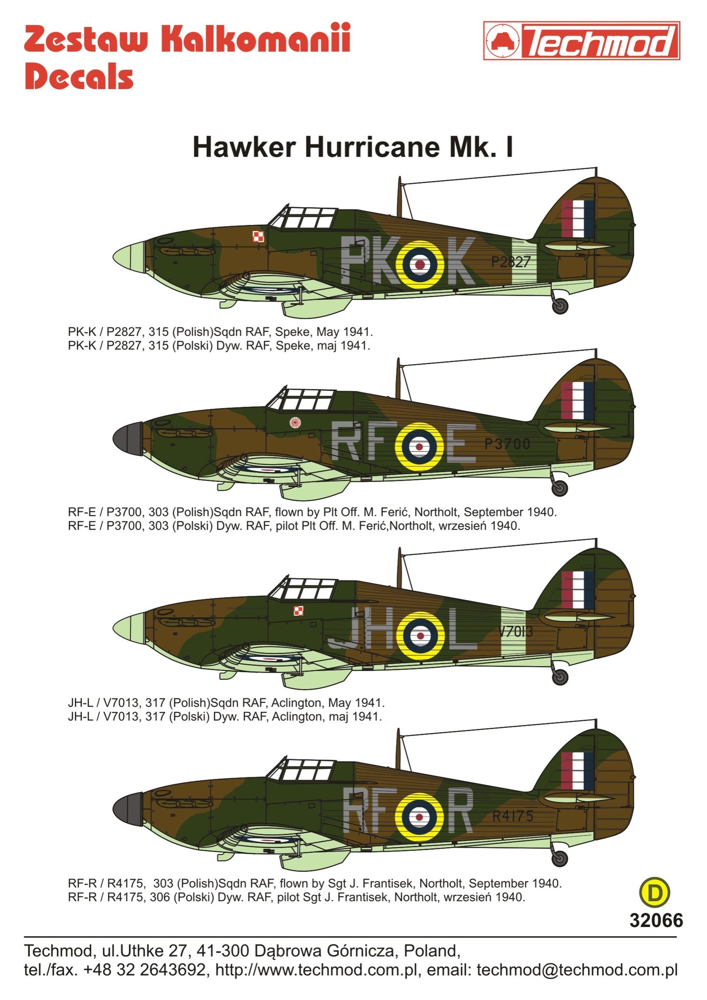 Techmod TM32066 1:32 Hawker Hurricane Mk.I