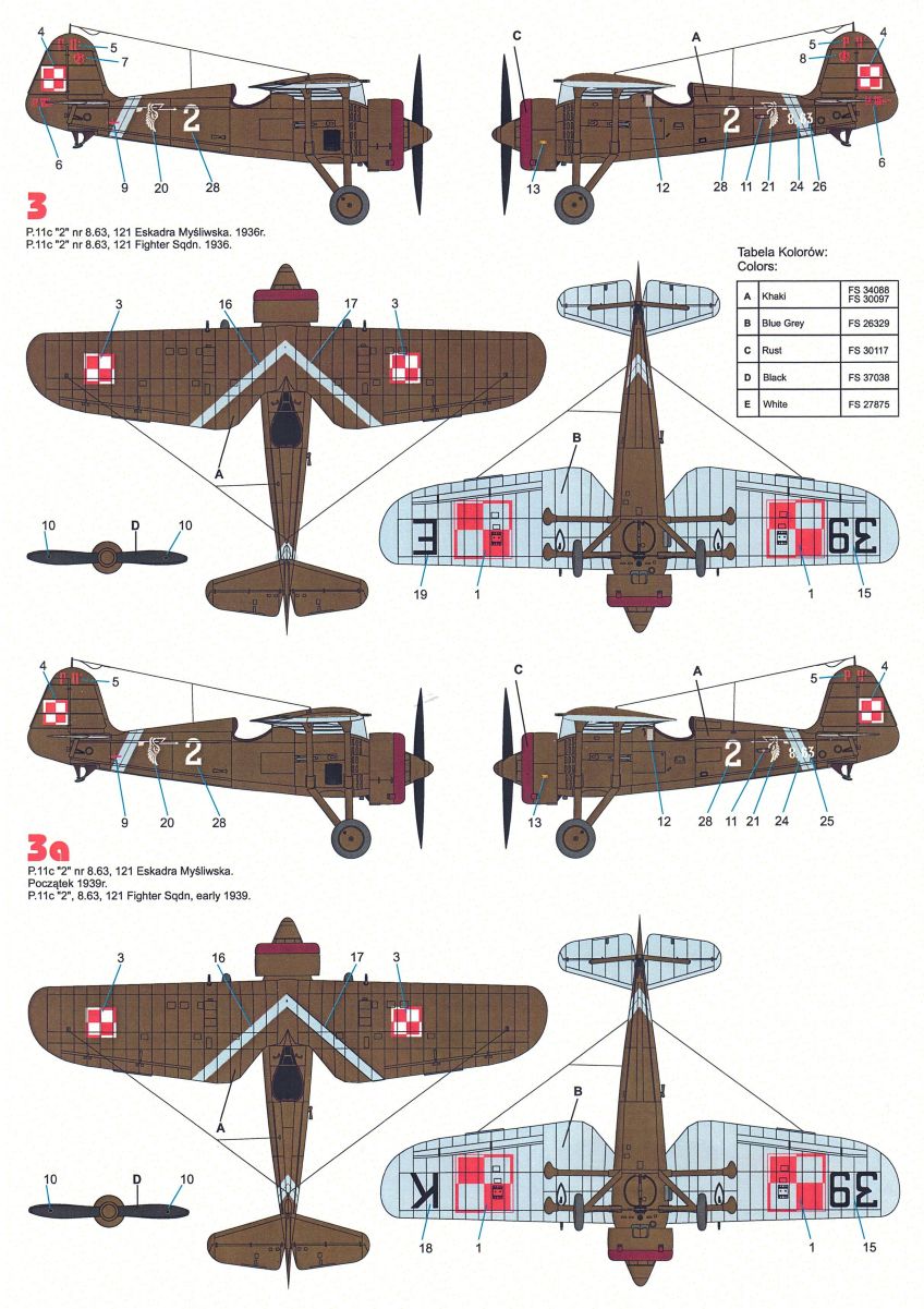 Techmod TM32072 PZL P.11c Camouflage and Markings I-57 1:32
