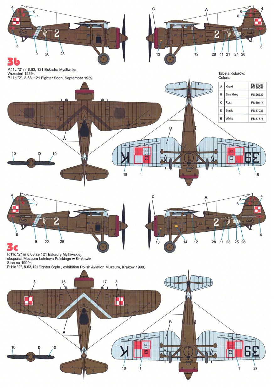 Techmod TM32072 PZL P.11c Camouflage and Markings I-57 1:32