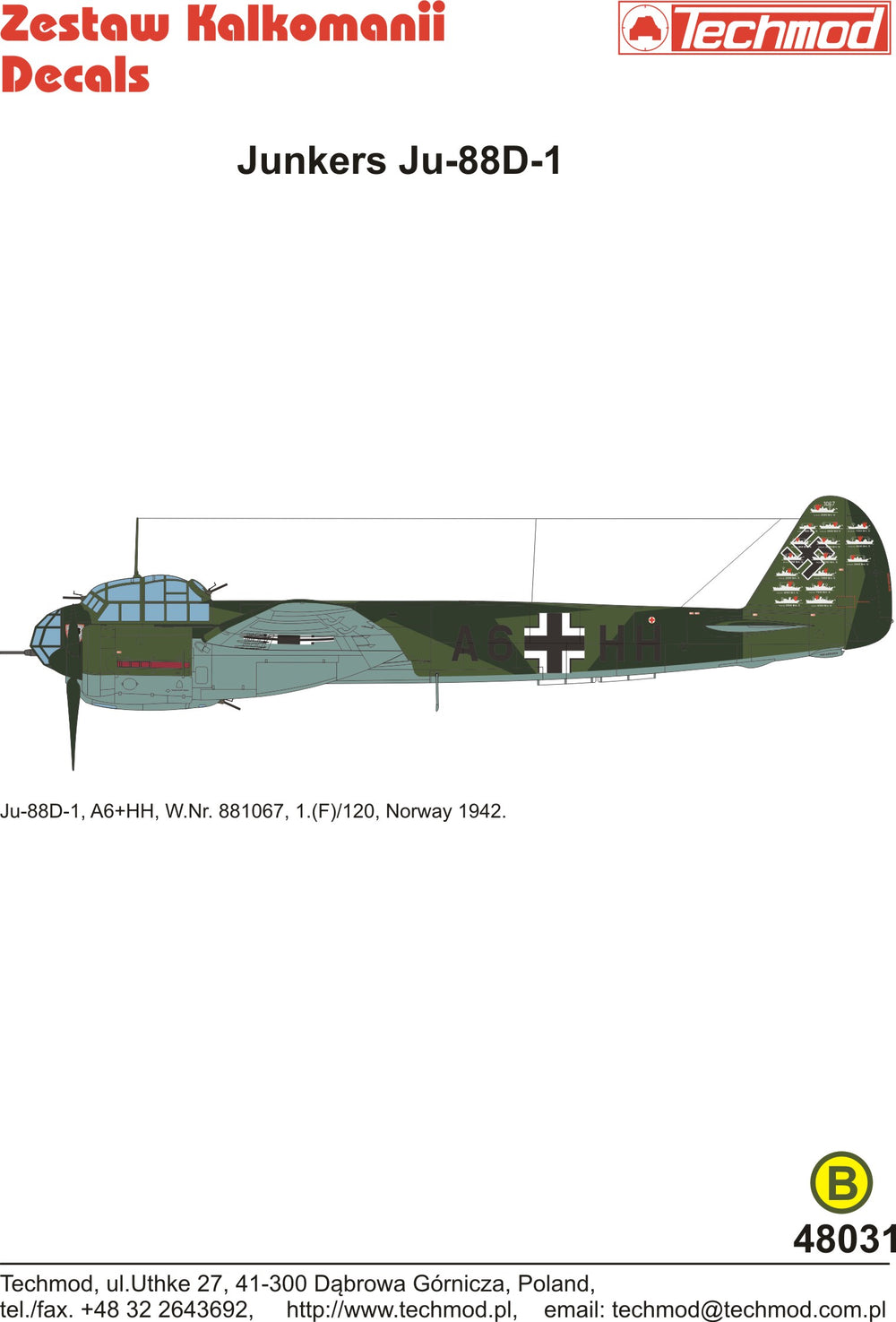 Techmod TM48031C 1:48 and updated! Junkers Ju-88D-1