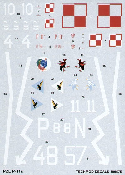 Techmod TM48057 1:48 PZL P.11C Part 1.
