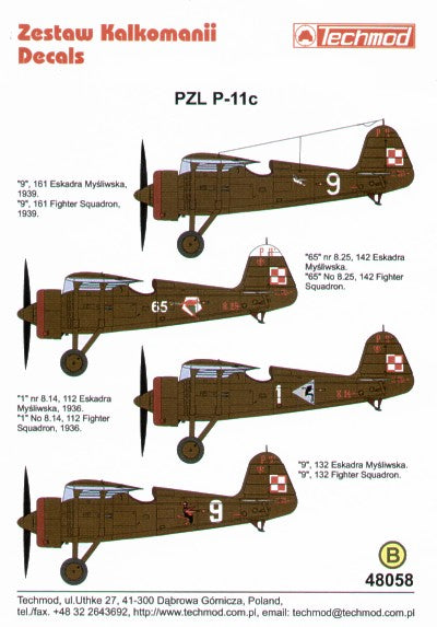Techmod TM48058 1:48 PZL P.11C Part 2.