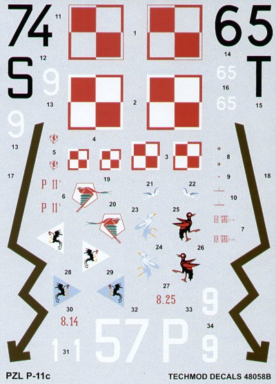 Techmod TM48058 1:48 PZL P.11C Part 2.