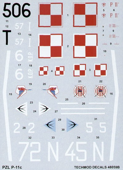 Techmod TM48059 1:48 PZL P.11C Part 3.