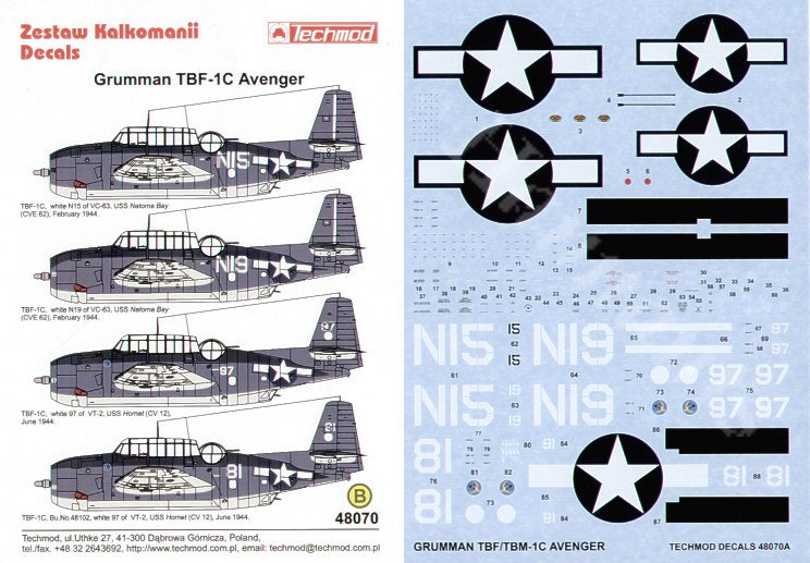 Techmod TM48070 1:48 Grumman TBF-1C Avenger