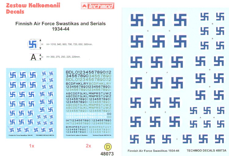 Techmod TM48073 1:48 Finnish Air Force Swastika National Insignia