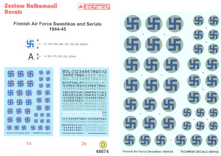 Techmod TM48074 1:48 Finnish Air Force Swastika National Insignia