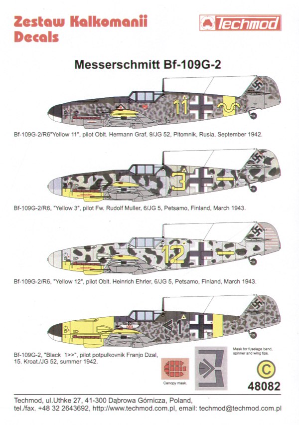 Techmod TM48082 1:48 Messerschmitt Bf-109G-2