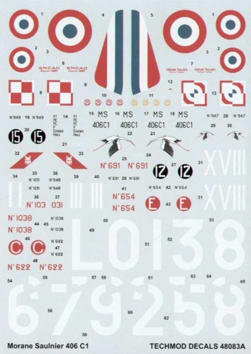 Techmod TM48083 MS.406C1 Armee de l'Air Polish Pilots 1:48