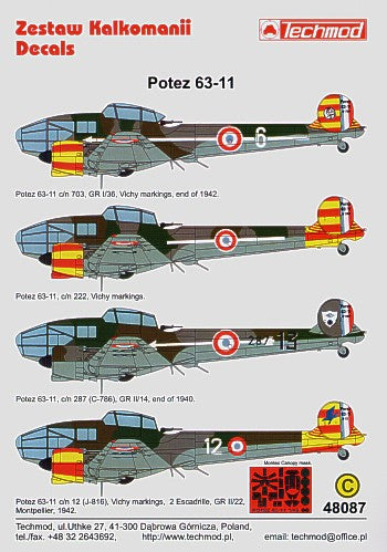 Techmod TM48087 1:48 Potez 63-11