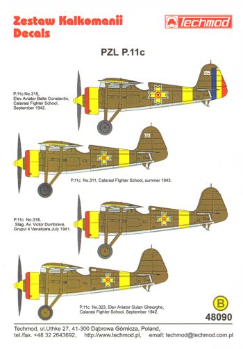 Techmod TM48090 PZL P.11c Romanian Fighter School 1:48