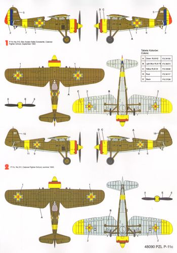 Techmod TM48090 PZL P.11c Romanian Fighter School 1:48