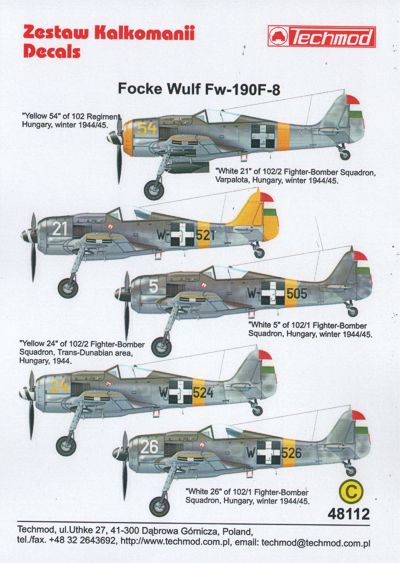 Techmod TM48112 Focke-Wulf Fw-190F-8 Hungary Winter 1944/45 1:48