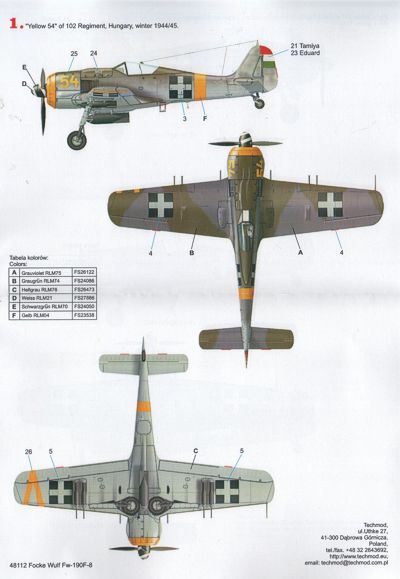 Techmod TM48112 Focke-Wulf Fw-190F-8 Hungary Winter 1944/45 1:48