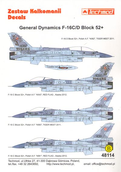 Techmod TM48114 1:48 Lockheed-Martin F-16C/F-16D Block 52+