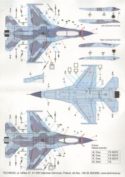 Techmod TM48114 1:48 Lockheed-Martin F-16C/F-16D Block 52+