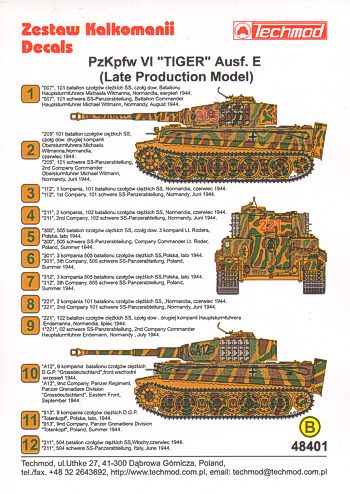 Techmod TM48401 1:48 Pz.Kpfw.VI 'Tiger' Aust