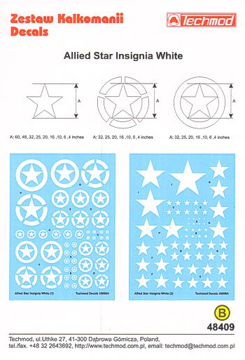 Techmod TM48409 1:48 Allied Star Insignia White