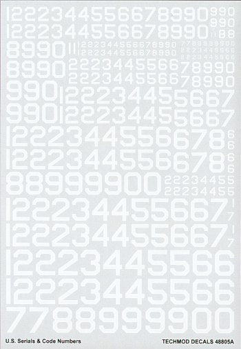 Techmod TM48805 1:48 US Serials and Code Numbers in White