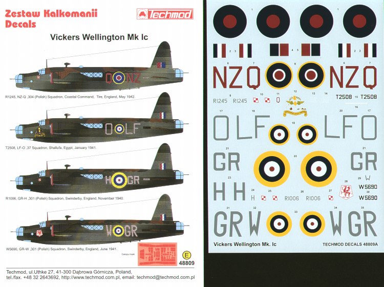 Techmod TM48809 1:48 Vickers Wellington Mk.Ic