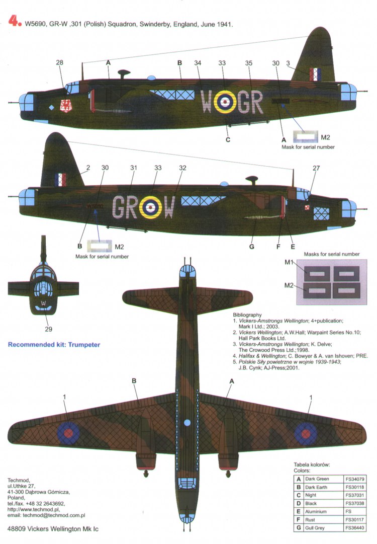 Techmod TM48809 1:48 Vickers Wellington Mk.Ic