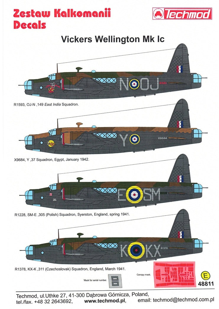 Techmod TM48811 1:48 Vickers Wellington Mk.Ic
