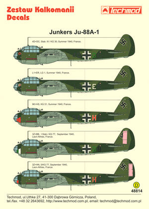 Techmod TM48814 1:48 Junkers Ju-88A-1