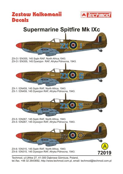 Techmod TM72019 1:72 Supermarine Spitfire Mk.IXc