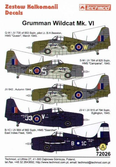 Techmod TM72026 1:72 Grumman Wildcat Mk.VI FAA