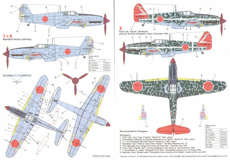 Techmod TM72027 1:72 Kawasaki Ki-61-I Hien 'Tony'
