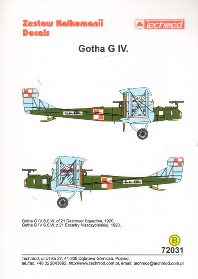 Techmod TM72031CT 1:72 Gotha G.IV S.S.W