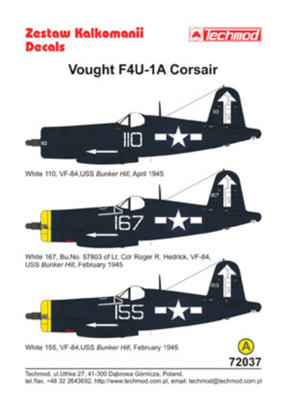 Techmod TM72037 1:72 Vought F4U-1A Corsair