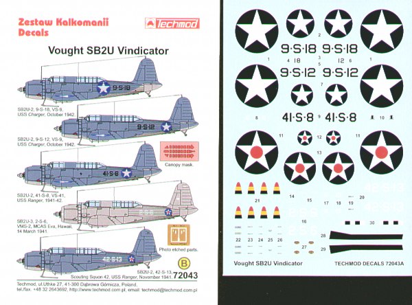 Techmod TM72043 1:72 Vought SB2U Vindicator